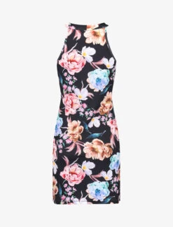 Robe Côtelée à Imprimés - Noir -DADA Vetements Magasin GEM 3647 2