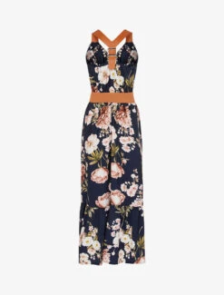 Robe à Imprimés Et Bretelles Simili - Marine -DADA Vetements Magasin GEM 3825 2