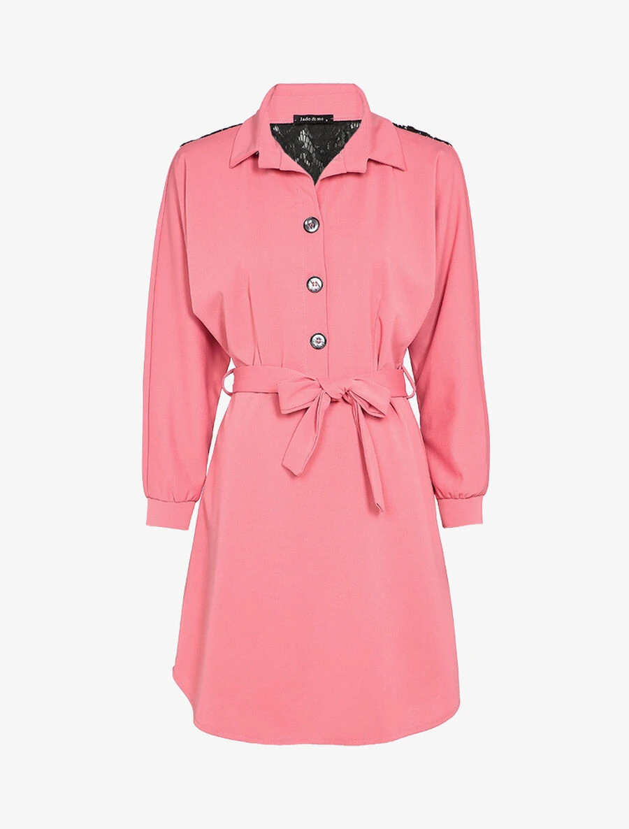 Robe Patineuse à Dos Ajouré - Rose 4 Robe Patineuse à Dos Ajouré - Rose – Image 2