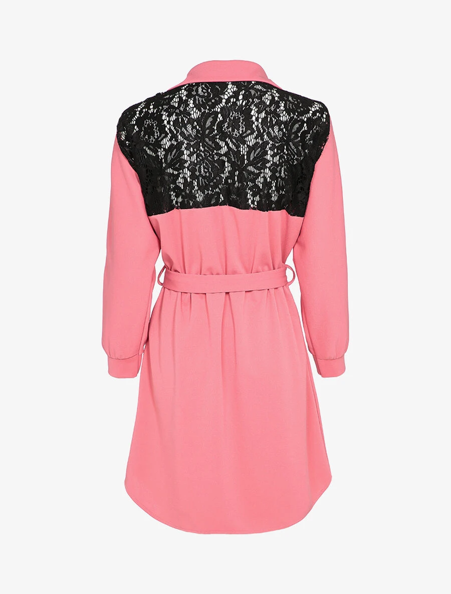 Robe Patineuse à Dos Ajouré - Rose 5 Robe Patineuse à Dos Ajouré - Rose – Image 3