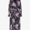 Robe Mi-longue à Imprimé Bouquets Romantiques - Marine 2 Robe Mi-longue à Imprimé Bouquets Romantiques - Marine -DADA Vetements Magasin GEM 7607 1