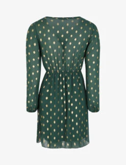 Robe Empire à Imprimé Pois Dorés - Vert -DADA Vetements Magasin GEM 7663 2