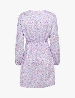 Robe Imprimé Fleurs De Cerisier à Détail Crochet - Lilas 6 Robe Imprimé Fleurs De Cerisier à Détail Crochet - Lilas -DADA Vetements Magasin MAX 1229 2