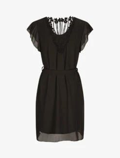 Robe Mi-longue Droite à Dos En Crochet - Noir -DADA Vetements Magasin MAX 1749 2