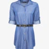Robe Chemise Droite Unie - Bleu Denim -DADA Vetements Magasin MAX 1861 1