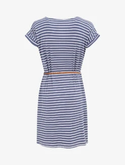 Robe Courte Droite Rayée à Manches Courtes - Bleu -DADA Vetements Magasin MAX 2036 2