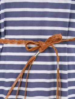 Robe Courte Droite Rayée à Manches Courtes - Bleu -DADA Vetements Magasin MAX 2036 3