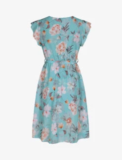 Robe En Voile à Imprimé Grandes Fleurs - Vert D'eau -DADA Vetements Magasin MAX 2236 2