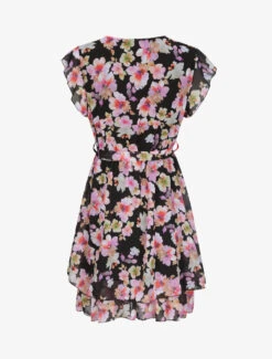 Robe En Voile à Imprimé Fleurs D'été - Noir -DADA Vetements Magasin MAX 2240 2