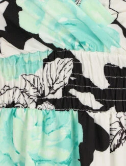 Robe Longue à Imprimé Grandes Roses - Vert D'eau -DADA Vetements Magasin MAX 2623 3