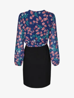 Robe Fourreau à Buste Imprimé Petites Fleurs - Bleu -DADA Vetements Magasin MAX 2899 2