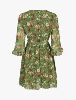 Robe Cache-coeur à Manches Transparentes Imprimé Fleuri - Vert -DADA Vetements Magasin MAX 3130 2