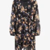 Robe à Volants Imprimé Bouquet Automnal - Noir -DADA Vetements Magasin MAX 3131 1