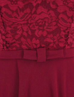 Robe Patineuse à Buste En Dentelle - Bordeaux 8 Robe Patineuse à Buste En Dentelle - Bordeaux -DADA Vetements Magasin MAX 3577 3