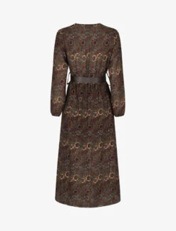 Robe Longue Empire Imprimé Fleurs Baroques - Noir 7 Robe Longue Empire Imprimé Fleurs Baroques - Noir -DADA Vetements Magasin MAX 3695 2