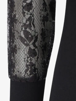 Robe Droite à Manches Longues En Dentelle Et Sequins - Noir -DADA Vetements Magasin MAX 4325 3