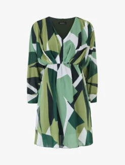 Robe Mi-longue à Imprimé Graphique - Vert