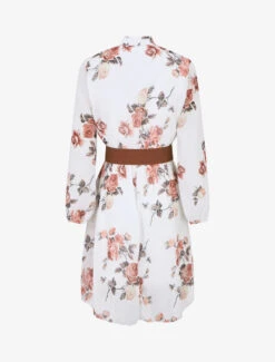 Robe élastiquée à Imprimé Fleuri - Blanc 7 Robe élastiquée à Imprimé Fleuri - Blanc -DADA Vetements Magasin MAX 4924 2