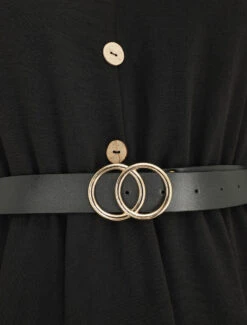 Robe Longue Asymétrique Unie - Noir -DADA Vetements Magasin MAX 4964 3