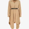 Robe Longue Asymétrique Unie - Camel -DADA Vetements Magasin MAX 4967 1