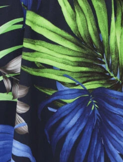 Robe Mi-longue à Imprimé Tropical - Marine -DADA Vetements Magasin MAX 4983 3