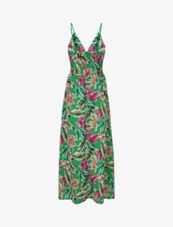 Robe Longue Fleurie à Bretelles - Vert -DADA Vetements Magasin MAX 5047 2