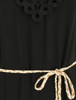 Robe Longue Bohème Sans Manches Col En Crochet - Noir -DADA Vetements Magasin MAX 5064 3