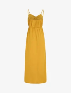 Robe Longue Unie Boutonnée - Jaune Moutarde -DADA Vetements Magasin MAX 5174 2