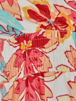 Robe Longue Imprimé Fleurs Des îles - Crème -DADA Vetements Magasin MAX 5188 3