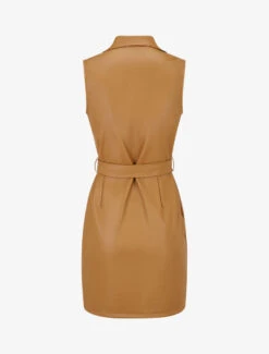 Robe Mi-longue En Simili - Camel -DADA Vetements Magasin MAX 5273 2