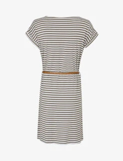 Robe à Rayures Coupe Droite - Kaki -DADA Vetements Magasin MAX 5377 2