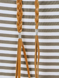 Robe à Rayures Coupe Droite - Kaki -DADA Vetements Magasin MAX 5377 3