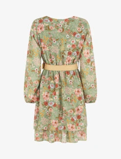 Robe Imprimé Fleuri à Taille élastiquée - Kaki -DADA Vetements Magasin MAX 5447 2