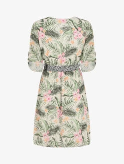 Robe Imprimé Tropical à Taille élastiquée - Beige 7 Robe Imprimé Tropical à Taille élastiquée - Beige -DADA Vetements Magasin MAX 5449 2