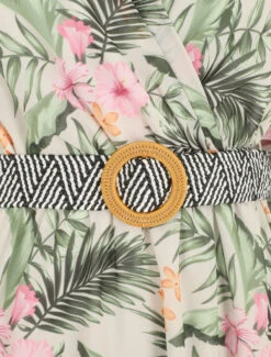 Robe Imprimé Tropical à Taille élastiquée - Beige 8 Robe Imprimé Tropical à Taille élastiquée - Beige -DADA Vetements Magasin MAX 5449 3