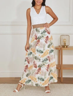 Robe Longue à Bustier En Dentelle - Blanc -DADA Vetements Magasin MAX 5635 8