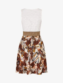 Robe Imprimé Fleuri à Bustier En Dentelle - Beige -DADA Vetements Magasin MAX 5637 2