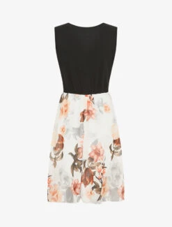 Robe Mi-longue Fleurie Sans Manches Col Cache-coeur - Blanc 7 Robe Mi-longue Fleurie Sans Manches Col Cache-coeur - Blanc -DADA Vetements Magasin MAX 5685 2