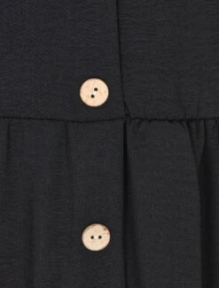 Robe Longue Boutonnée Unie à Fines Bretelles - Noir -DADA Vetements Magasin MAX 5816 3