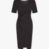 Robe Portefeuille Fendue Manches Courtes - Noir -DADA Vetements Magasin MAX 5836 1