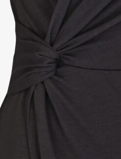 Robe Portefeuille Fendue Manches Courtes - Noir -DADA Vetements Magasin MAX 5836 3