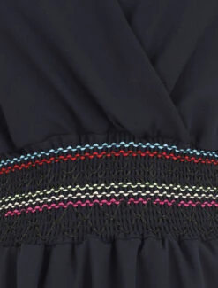 Robe Mi-longue Sans Manches Taille élastiquée Stylisée - Marine -DADA Vetements Magasin MAX 5898 3