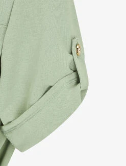 Robe Chemise Effet Plissé à Manches 3/4 - Kaki -DADA Vetements Magasin MAX 5958 3