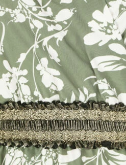 Robe Longue Imprimé Fleuri à Taille élastiquée Irisée - Kaki -DADA Vetements Magasin MAX 6064 3