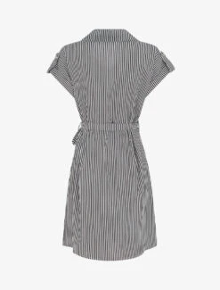 Robe Chemise Imprimé Rayures - Noir -DADA Vetements Magasin MAX 6095 2