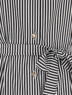 Robe Chemise Imprimé Rayures - Noir -DADA Vetements Magasin MAX 6095 3