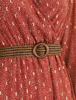 Robe Longue En Voile Léopard Irisé - Rouille -DADA Vetements Magasin RUBY 1349 3