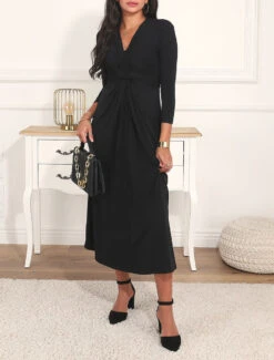 Robe Longue Fluide - Noir -DADA Vetements Magasin RUBY 1473 8