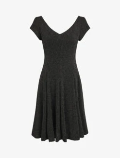 Robe Patineuse Irisée à Col V - Noir -DADA Vetements Magasin RUBY 1653 1