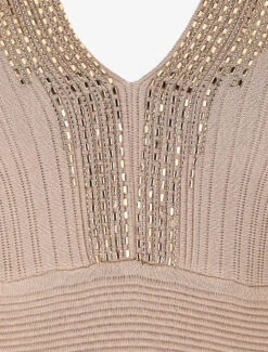 Robe Ajustée à Perles - Beige -DADA Vetements Magasin RUBY 1673 3